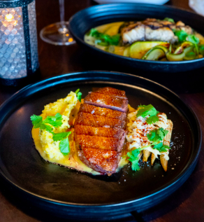 The Brickyard Downtown signature dishes Short Rib Pappardelle
Linz Prime Heritage Ribeye
Aladora Artisan Duck Breast
